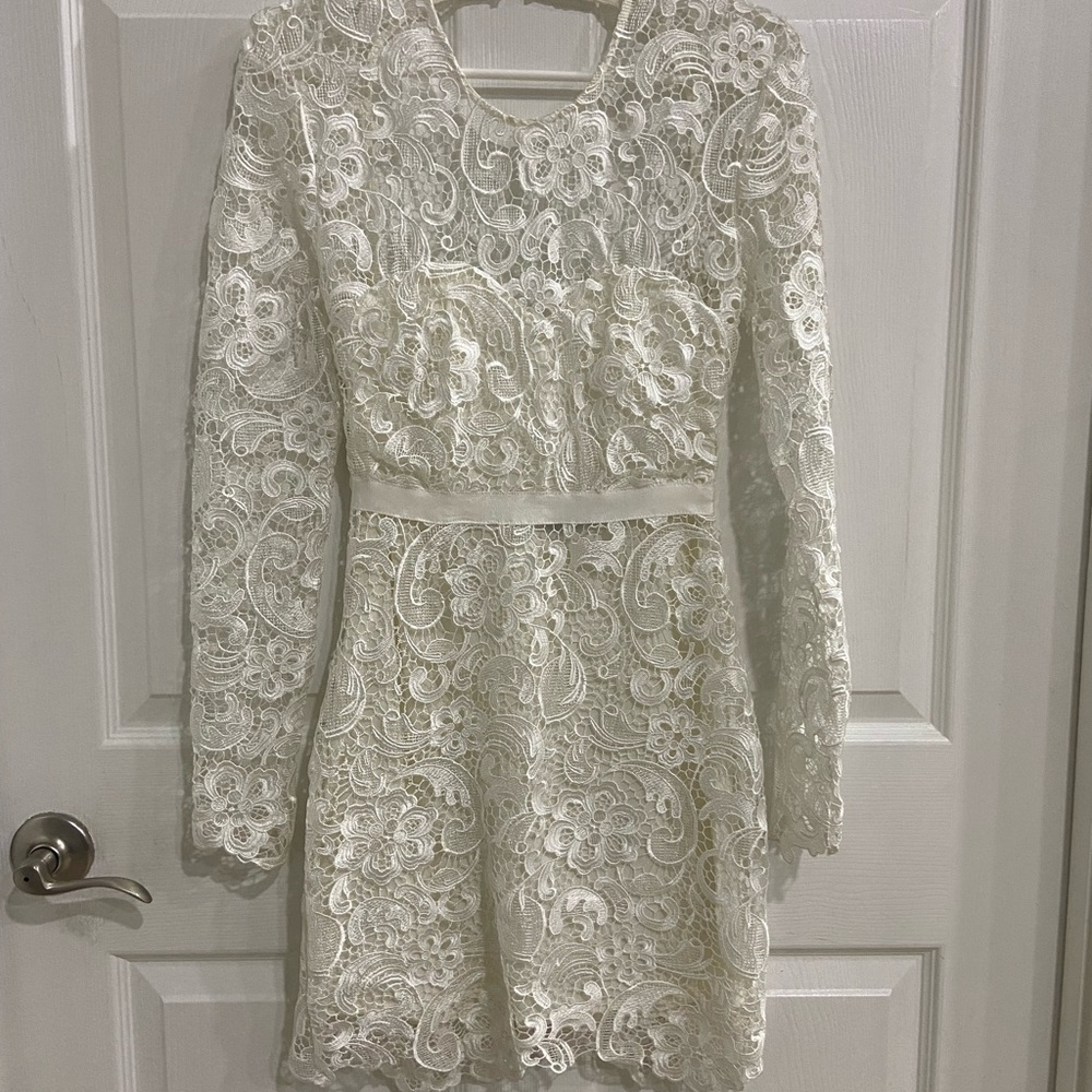 Elegant Lace White Dress
